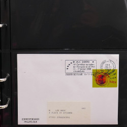 Collection Marcophilie Flammes de Strasbourg 1934-2000 en 2 albums.