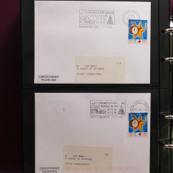 Collection Marcophilie Flammes de Strasbourg 1934-2000 en 2 albums.