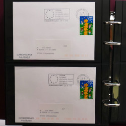 Collection Marcophilie Flammes de Strasbourg 1934-2000 en 2 albums.