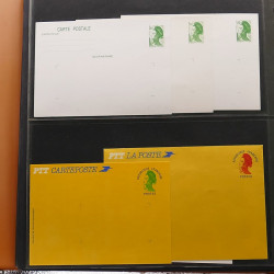 Lot d'entiers postaux et commémoratifs de France en album Lindner.