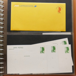 Lot d'entiers postaux et commémoratifs de France en album Lindner.