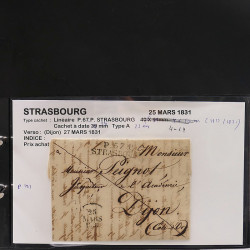 Collection Marcophilie Strasbourg et Alsace classique en un album.