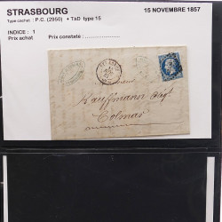 Collection Marcophilie Strasbourg et Alsace classique en un album.