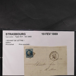 Collection Marcophilie Strasbourg et Alsace classique en un album.