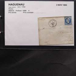 Collection Marcophilie Strasbourg et Alsace classique en un album.