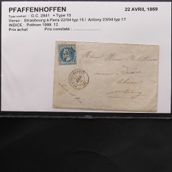 Collection Marcophilie Strasbourg et Alsace classique en un album.