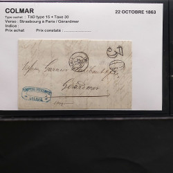 Collection Marcophilie Strasbourg et Alsace classique en un album.