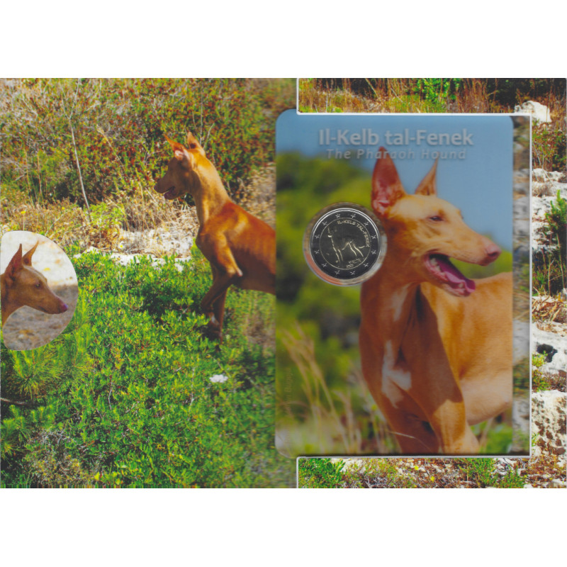 2 euros commémorative Malte 2026 coffret BU - Le lévrier pharaon.