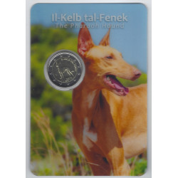 2 euros commémorative Malte 2026 coffret BU - Le lévrier pharaon.