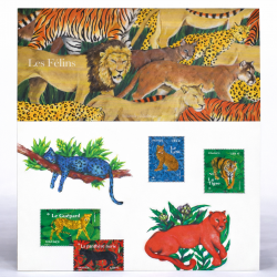 Blocs souvenirs N°222A - 222B Félins neuf**.