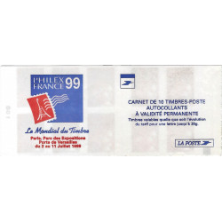 Carnet de 10 timbres Marianne de Luquet N°3085-C4a carré noir.