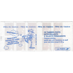 Carnet de 10 timbres Marianne de Luquet N°3419-C8a carré noir.