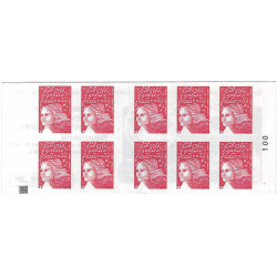 Carnet de 10 timbres Marianne de Luquet N°3419-C5a carré noir.