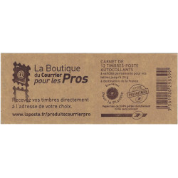 Carnet de 12 timbres Marianne de Beaujard N°4197-C17a carré noir.