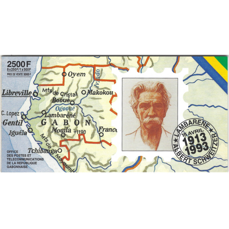 Gabon carnet timbres prestige Docteur Schweitzer N°C749 neuf**.