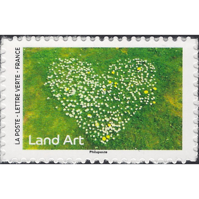 Timbre autoadhésif de France N°2377A, Cœur - Land Art.