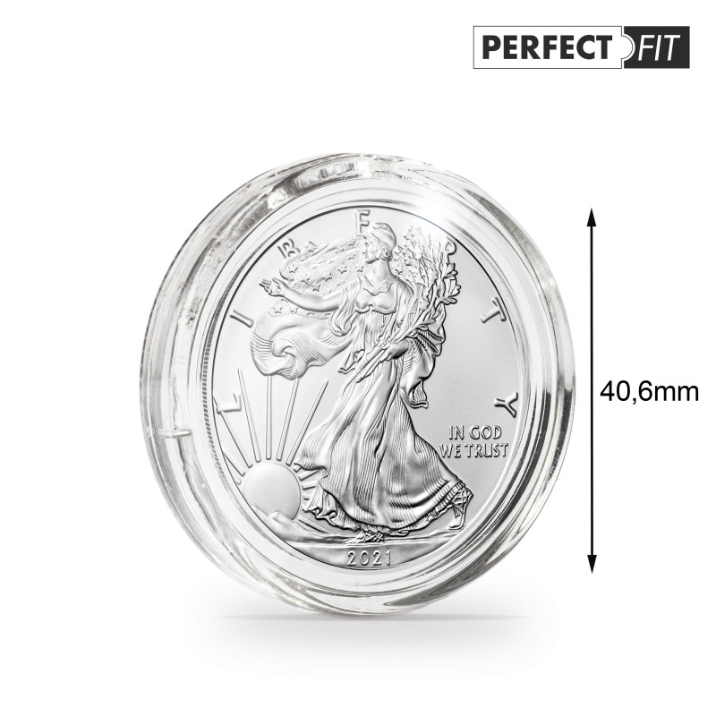 Capsules rondes ULTRA PERFECT FIT pour pièces de 1 oz argent 40,6mm.