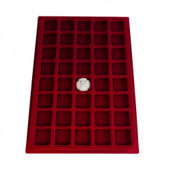 Plateau en velours pour 40 muselets de champagne.