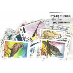 Etats Russes 100 timbres de collection tous différents.