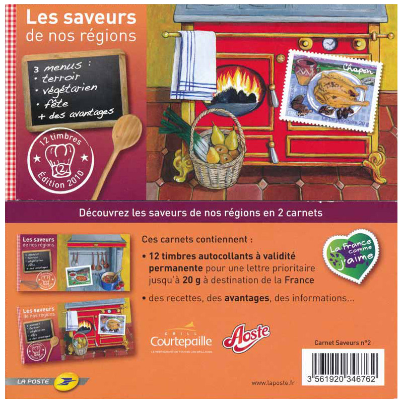 Timbres autoadhésifs de France N°443-454, les saveurs de nos régions (2).