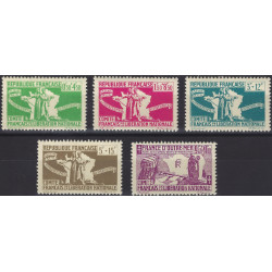 France Libre timbres N°1-5 série aide aux combattants neuf**.