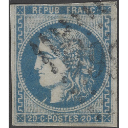 Bordeaux timbre de France N°46Ad bleu outremer oblitéré.
