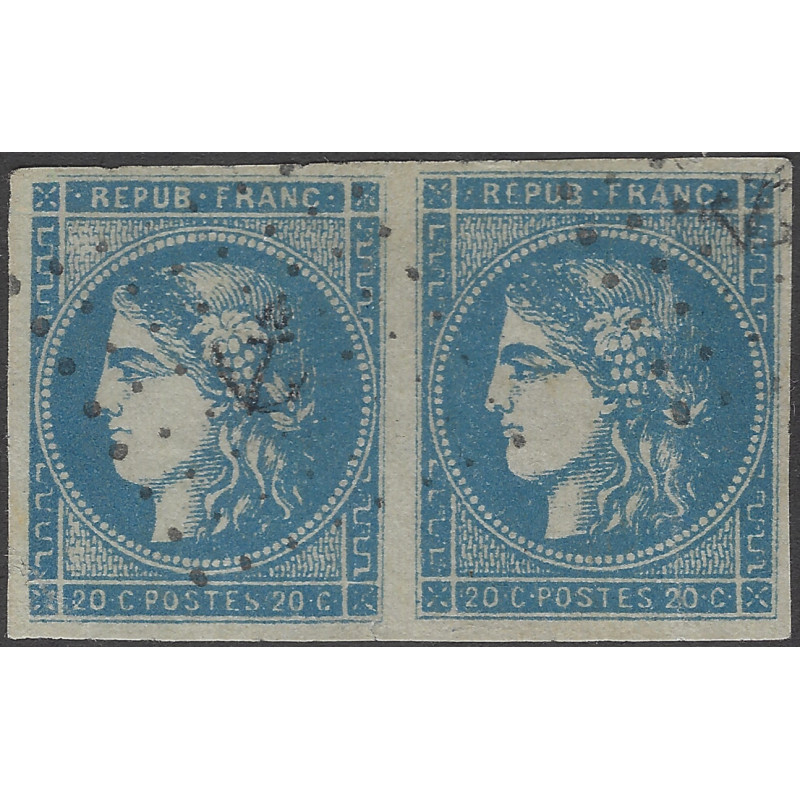 Bordeaux timbre de France N°45A paire oblitéré Ancre.