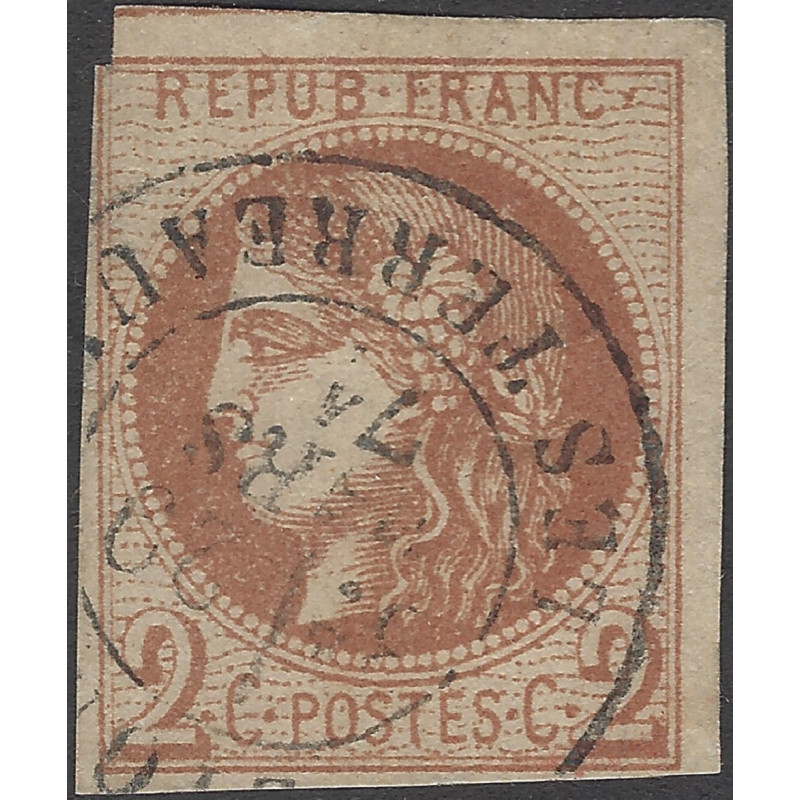 Bordeaux timbre de France N°40B oblitéré.