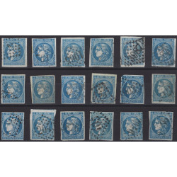 Bordeaux timbre de France N°46B lot de 18 exemplaires pour étude.