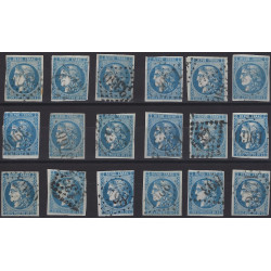 Bordeaux timbre de France N°46B lot de 18 exemplaires pour étude.