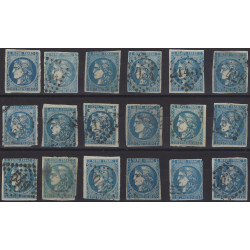 Bordeaux timbre de France N°45-46 lot de 18 exemplaires pour étude.