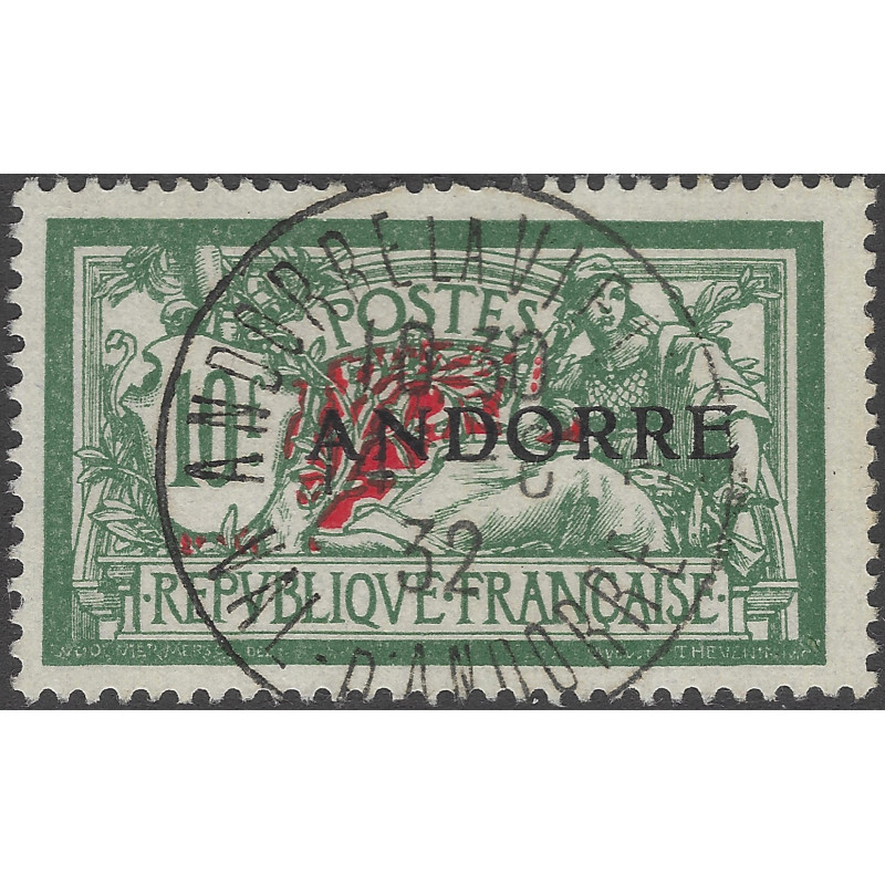 Andorre Français timbre N°22 Merson oblitéré.