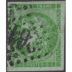 Bordeaux timbre de France N°42Bg vert oblitéré.