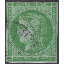 Bordeaux timbre de France N°42Bg vert oblitéré T17.