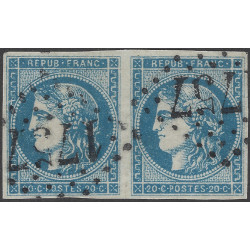 Bordeaux timbre de France N°45C paire oblitéré.