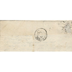 Présidence timbre de France N°10 oblitéré PC 2416 sur pli de Pesmes 1854.