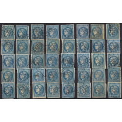 Bordeaux timbres de France N°45-46 lot de 40 exemplaires pour étude.