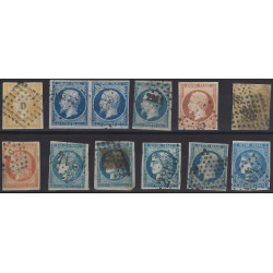 Classiques de France lot de 11 timbres non dentelés oblitérés.