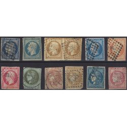Classiques de France lot de 11 timbres non dentelés oblitérés.