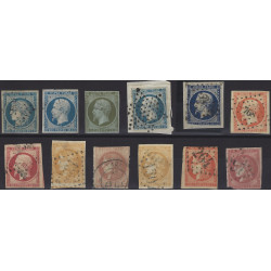 Classiques de France lot de 12 timbres non dentelés.
