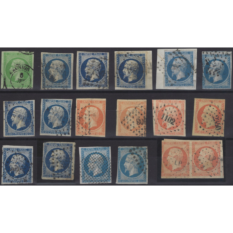Classiques de France lot de 17 timbres non dentelés oblitérés.