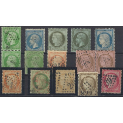 Classiques de France lot de 13 timbres dentelés neufs et oblitérés.