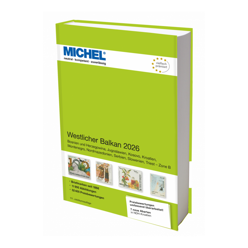 Catalogue de cotation Michel timbres des Balkans de l'ouest 2026.