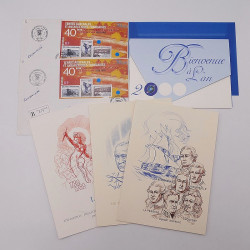 Vrac philatélique de timbres du monde neufs et oblitérés en un carton.