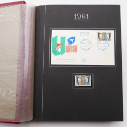 Collection historique de timbres de France 1961-1963 complet en un album.
