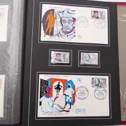 Collection historique de timbres de France 1961-1963 complet en un album.