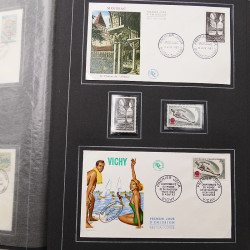 Collection historique de timbres de France 1961-1963 complet en un album.