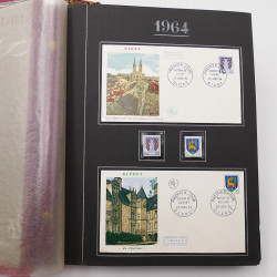 Collection historique de timbres de France 1964-1966 complet en un album.