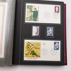 Collection historique de timbres de France 1964-1966 complet en un album.