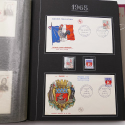 Collection historique de timbres de France 1964-1966 complet en un album.